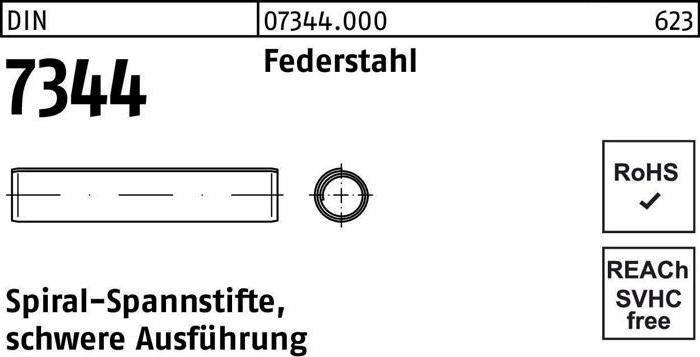 Reyher Coiled spring pin DIN 7344/ISO 8748 5 x 22 spring steel heavy version DIN 7344