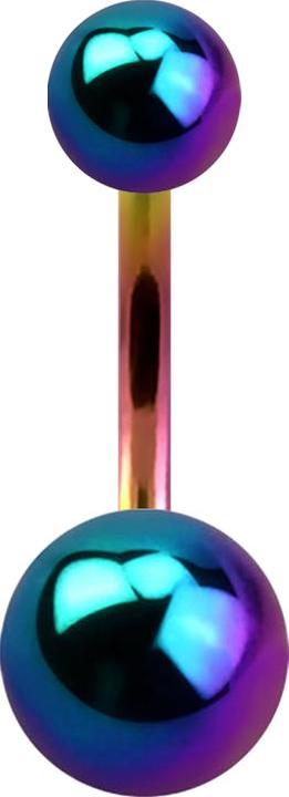 Image du produit Star Piercing Banane colorée avec deux boules (sans laiton, Titane G23)