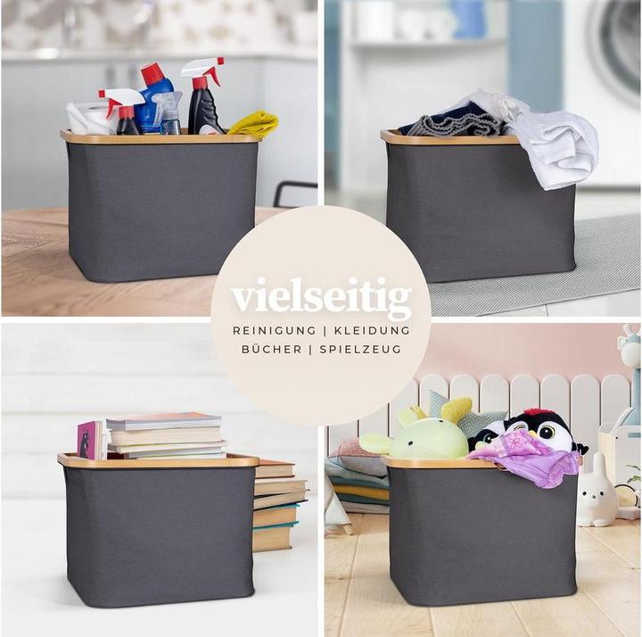 Immagine prodotto Hennez Aufbewahrungskorb Adrian Grau/Dunkelgrau, 40 l (41 x 31 x 31 cm)