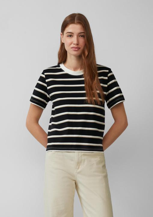 Immagine prodotto S.Oliver T-Shirt Verkürztes Baumwoll-T-Shirt mit Streifen (46)