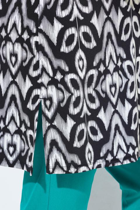 Actual product image Ulla Popken Slinky-Longshirt, florales Design, V-Ausschnitt, Halbarm (50, 52)