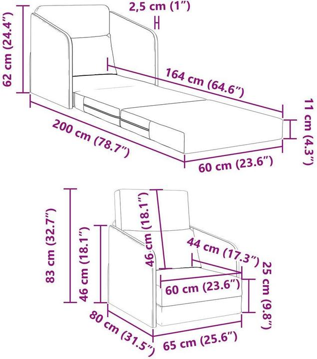 Actual product image vidaXL Schlafsofa