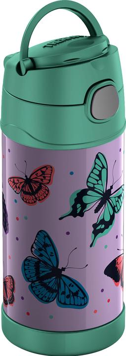 Actual product image Thermos Insulated drinking bottle FUNTAINER Straw Bottle Butterfly, 0.35 litre, double-walled stainless (0.35 l)