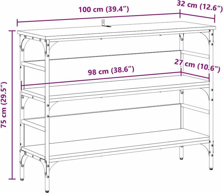 Produktbild vidaXL Konsolentisch (100 x 32 x 75 cm)