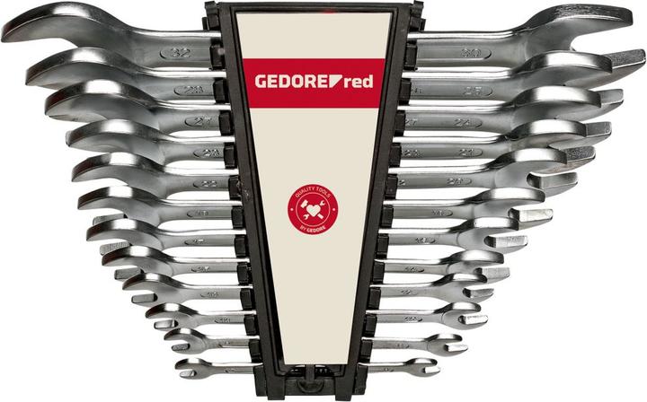Produktbild Gedore Red red R05125012 Doppelmaulschlüssel Satz kurz SW6-32 mm 12-teilig (32 mm, 19 mm, 6 mm, 12 mm, 24 mm, 14 mm, 22 mm, 16 mm, 23 mm, 10  mm, 21 mm, 18 mm, 27 mm, 7 mm, 31 mm, 17 mm, 11 mm, 15 mm, 26 mm, 30 mm, 8 mm, 28 mm, 9 mm, 29 mm, 13 mm, 20 mm, 25 mm)