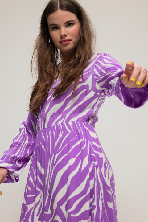 Actual product image Studio Untold Zebra Print Long Sleeve V-Neck Dress (50, 52)