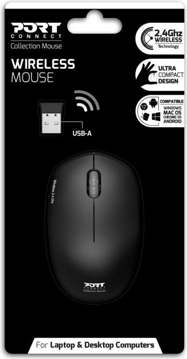 Actual product image Port Designs 900540 Mouse Ambidextrous RF Wireless Optical 1600 DPI (Wireless)