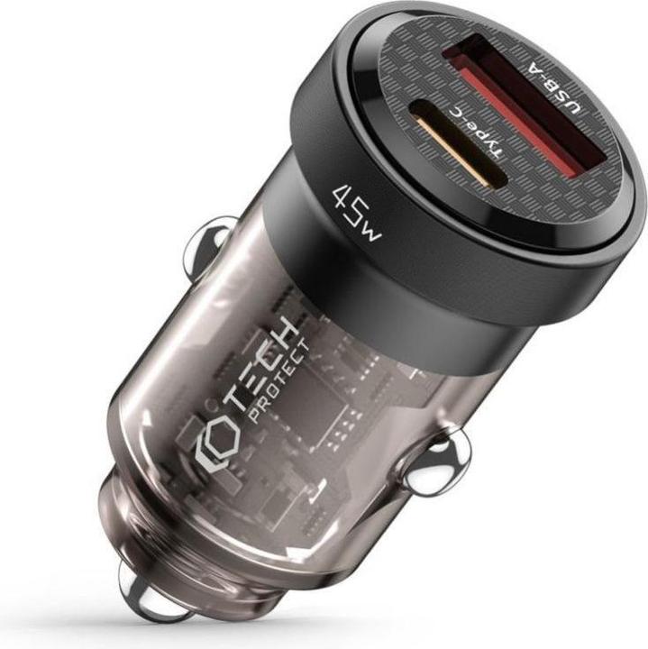 Actual product image Tech-Protect Charger.pl CC45W USB Car Charger USB-C Type C 2-Port Car Charger PowerDelivery PD 45W QuickCha
