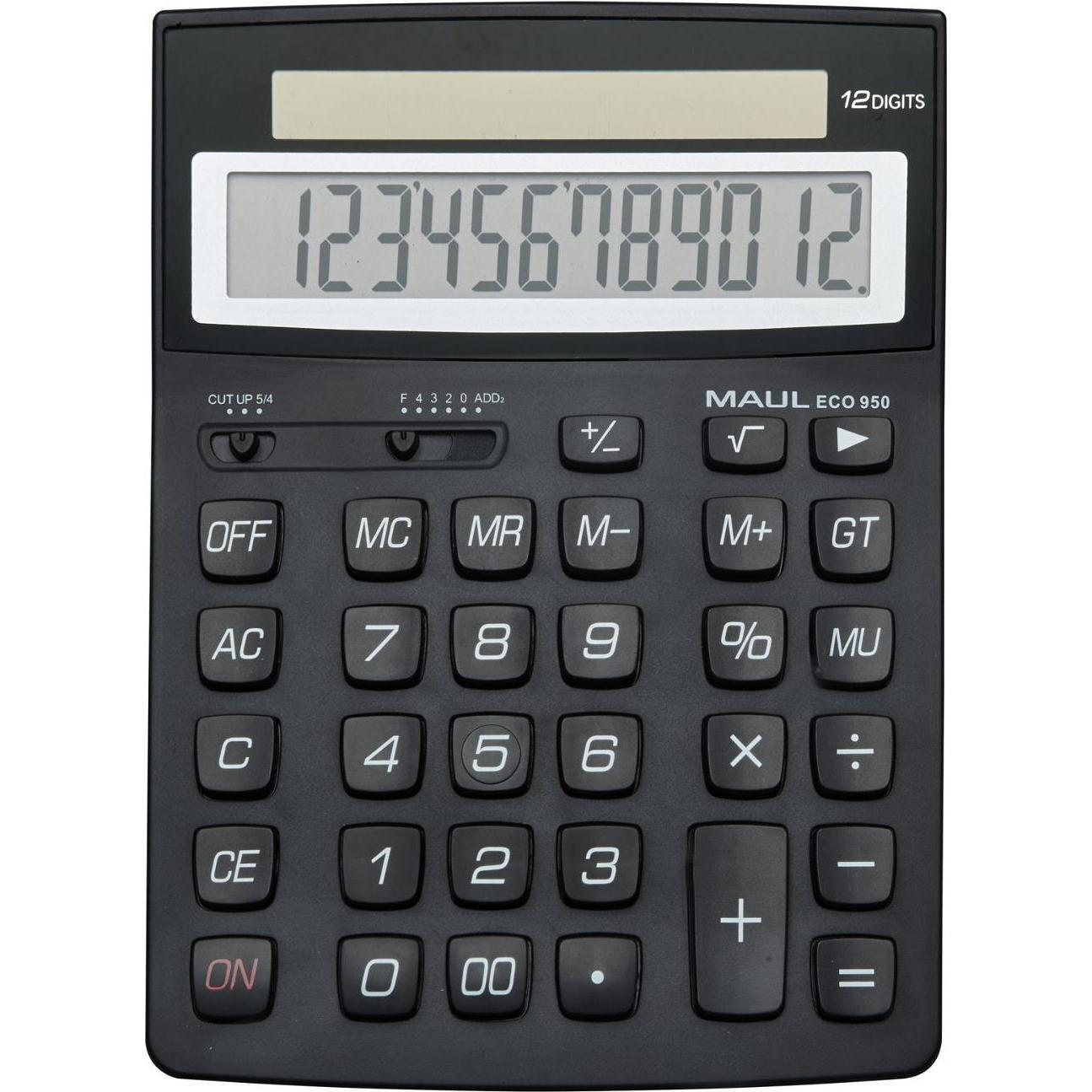 Maul, Taschenrechner, Tischrechner Solar ECO 950 schwarz (Solarzellen)