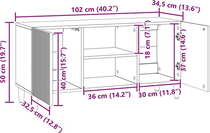 Produktbild vidaXL TV-Schränk (102 x 34.50 x 50 cm)