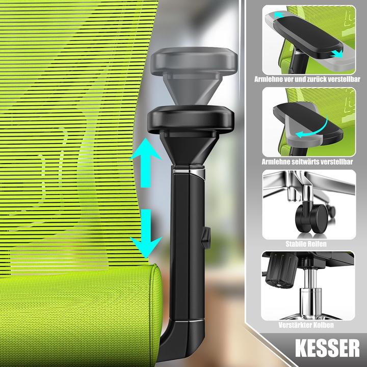 Produktbild Kesser Ergonomischer Bürostuhl mit Wippfunktion und Lendenstütze