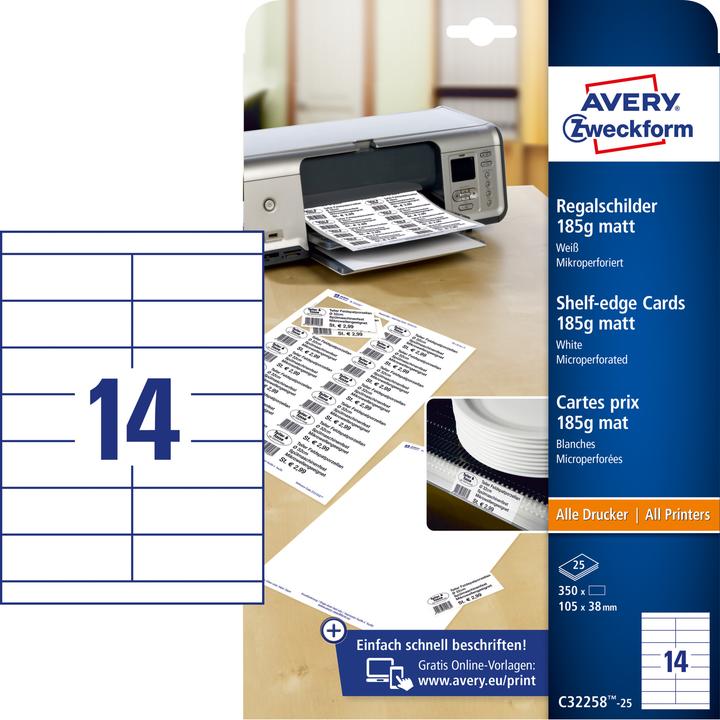 Produktbild Avery Regalschilder