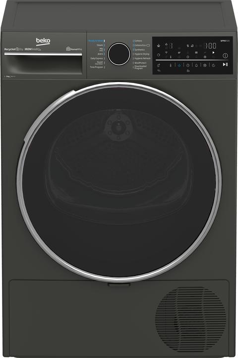 Beko B5T89243M Dryer machine, Freestanding, Front loading, Drying capacity 9 kg, Black (9 kg, Rechts, Wechselbar)
