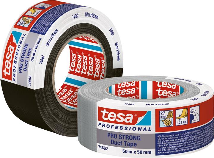 Produktbild tesa Duct Tape PRO-STRONG schwarz 50m:50mm (38 mm)