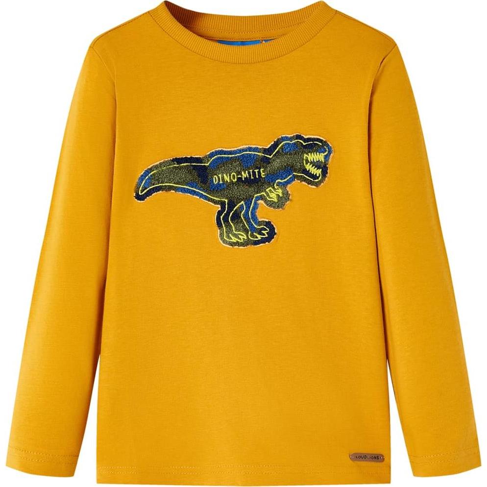 VidaXL, Jungen, Shirt, Kinder-Langarmshirt Ocker 104,Material: 100, Gelb, (104)