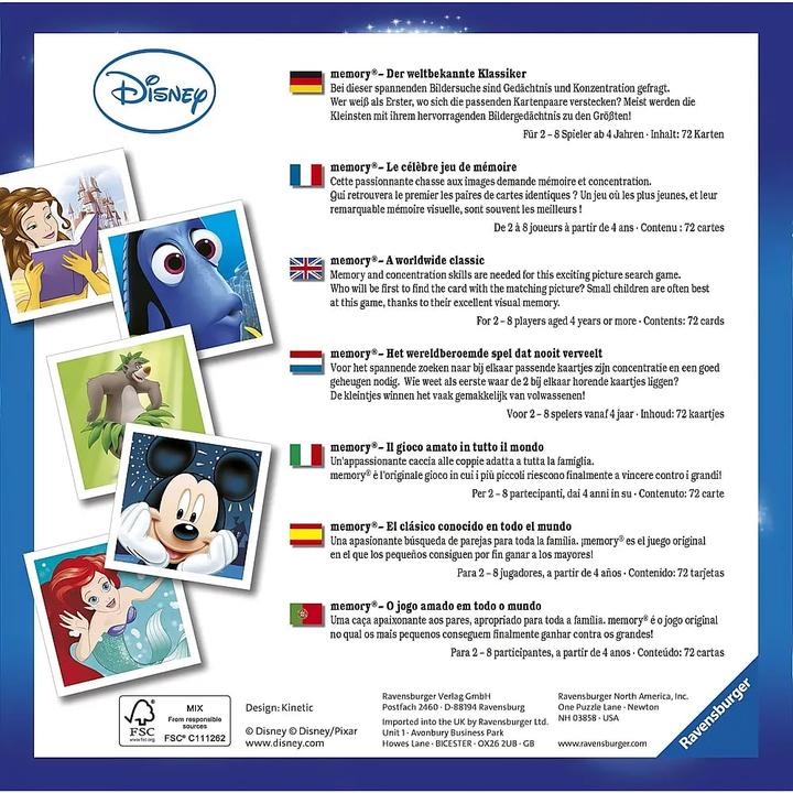 Actual product image Ravensburger Disney Classic Memory (German, 2 - 4 Players)