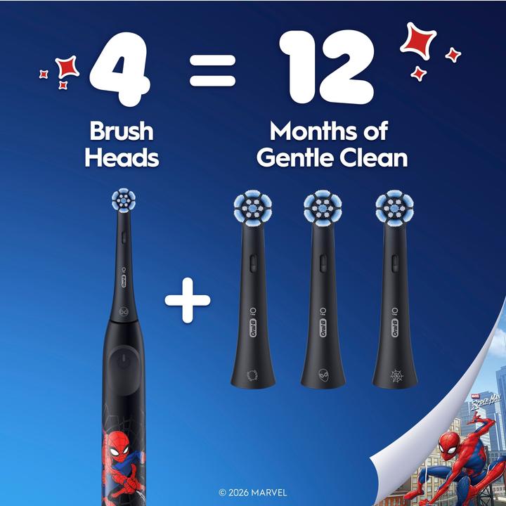 Produktbild Oral-B Oral B - iO Kids 6+ Marvel Spider-Man Electric Toothbrush Head - Black - 3 (3x)