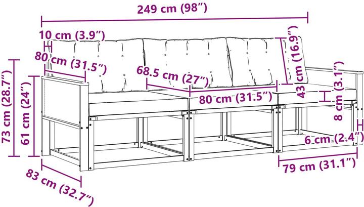 Produktbild vidaXL Outdoor-Sofa