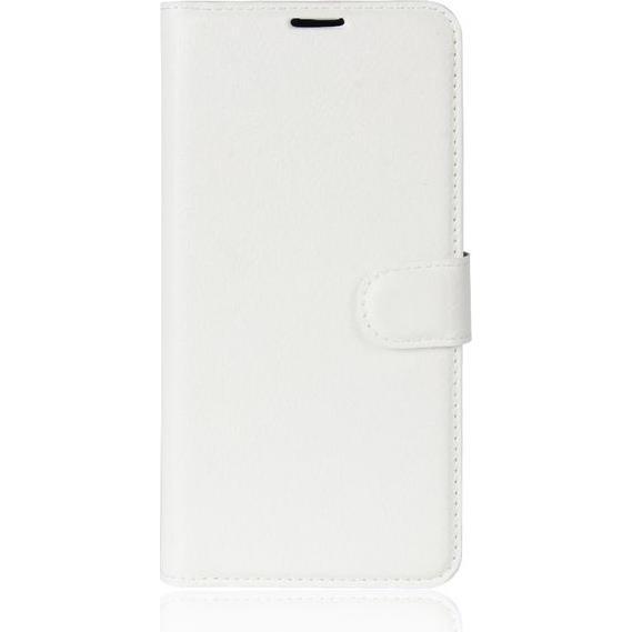 MU Classic Litchi Leder Bookcover Series (Sony Xperia E5), Smartphone Hülle, Weiss