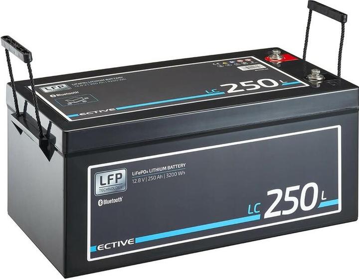 Immagine prodotto Ective 12V 250Ah LiFePo4 Batteria solare Batteria al litio BMS Camper LFP BT Batteria di alimentazione (12 V, 250 Ah)