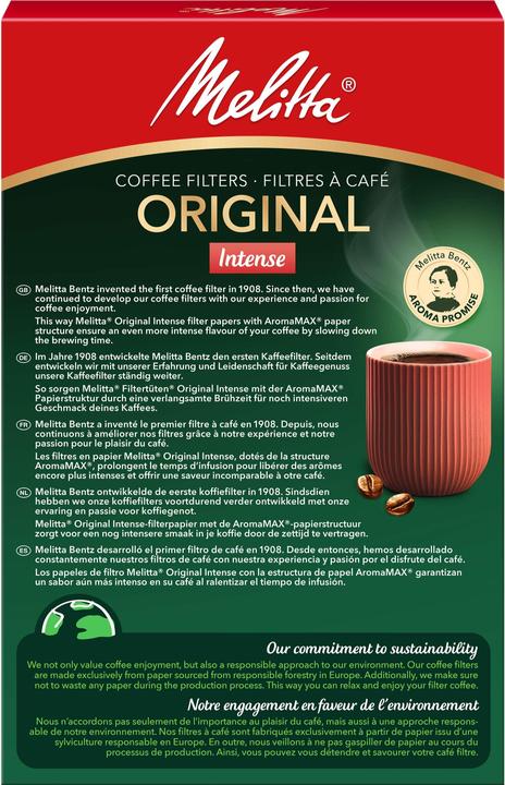 Actual product image Melitta Coffee filter Gourmet Intense 1x4 hvid 80 pcs.