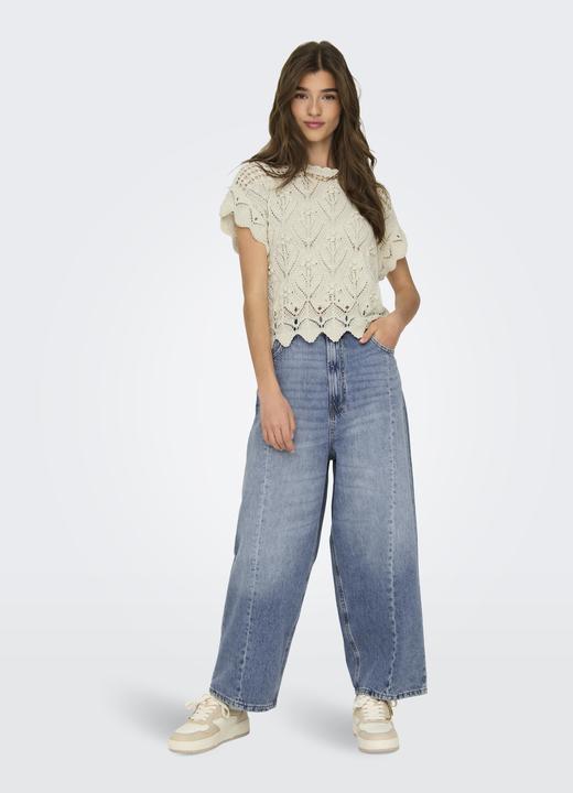 Produktbild Only Lockerer Sitz, verkürzt Hohe Taille Jeans Weit geschnitten jeans (W32/L32)