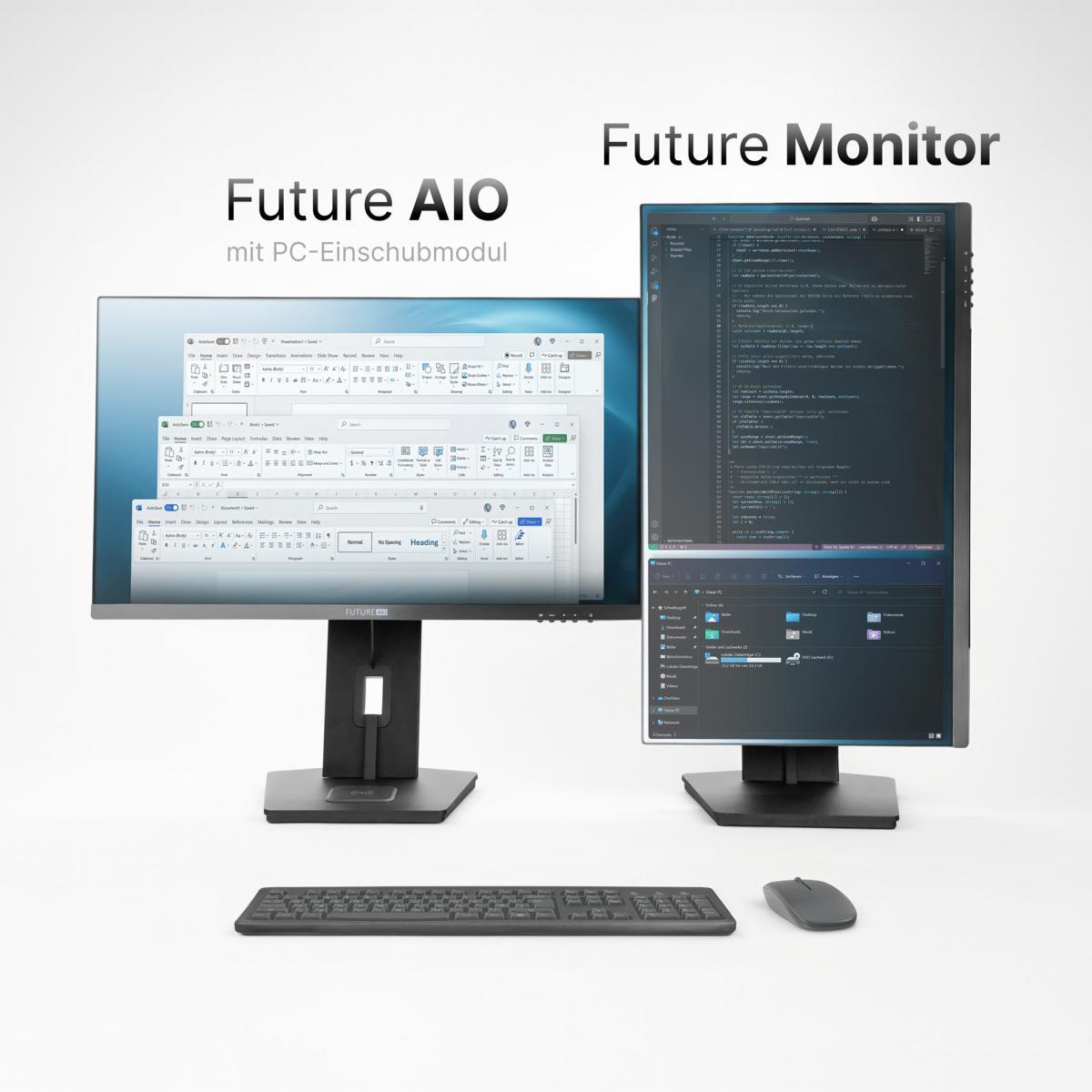 Concept International FUTURENUC AIO 24IN 1920X1080 (256 GB, 16 GB, Intel Core i3-1220P, Grafica Intel UHD), PC, Nero