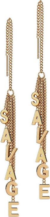 Immagine prodotto Star Piercing Orecchini con borchie in oro rosa con catena a caduta libera Letter Tree Savage (senza ottone, Acciaio chirurgico 316L)