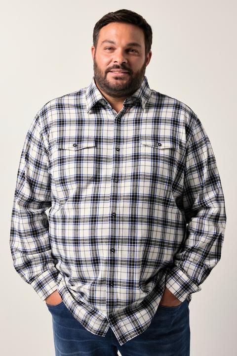 Image du produit Men+ Chemise en flanelle à carreaux, manches longues et col Kent, coupe Comfort Fit - jusqu'au 8 XL (XXL)