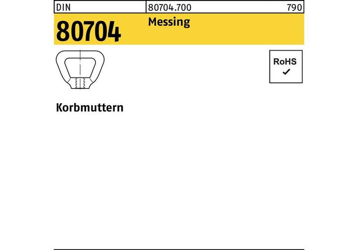 Image du produit Écrou à crémaillère DIN 80704 M 12 Laiton