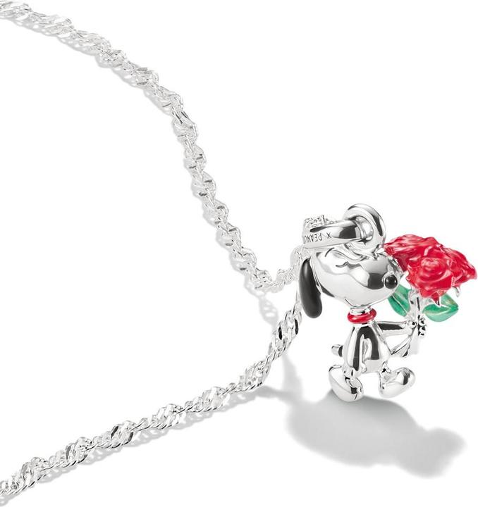 Produktbild Thomas Sabo Halskette Snoopy mit Rosen Anhänger PEANUTS Silber (Silber 925, Emaille, 40 cm)