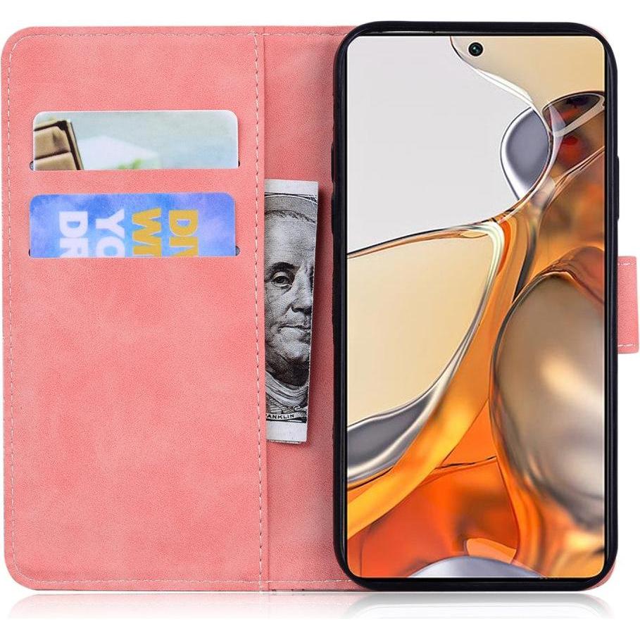 Thumbnail - Cover-Discount Xiaomi 11T - Leder Etui Hülle rosa (Xiaomi 11T, Xiaomi 11T Pro), Smartphone Hülle, Rosa