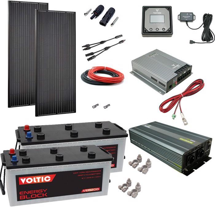 Image du produit Voltima Kit solaire 360W avec batterie 230Ah et onduleur 2500W (360 W)
