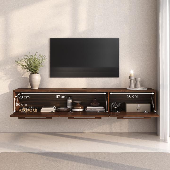 Image du produit IDIMEX Lowboard TECCA mit 3 Klappen aus Massivholz – Eiche farben