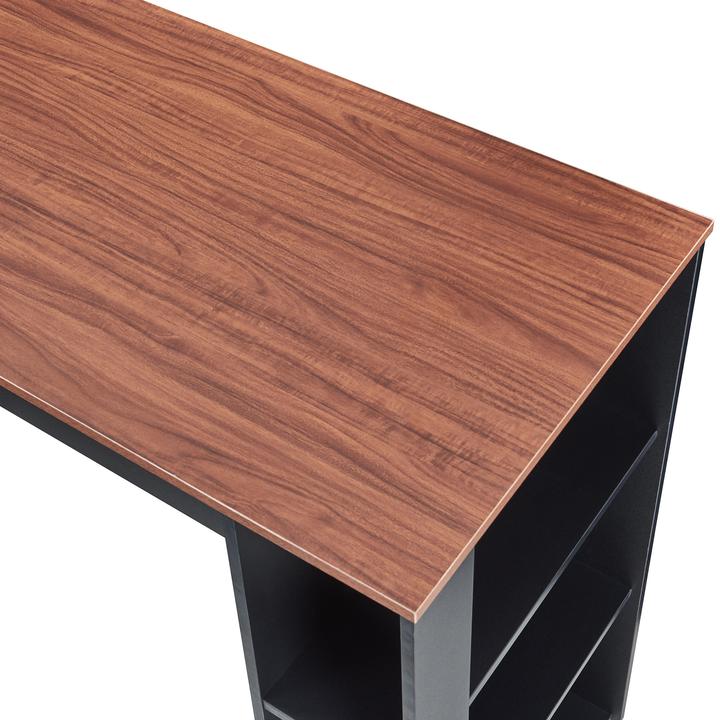 Produktbild En.Casa Bartisch Danderyd 120x60x106 cm mit 3 Ablagefächern Schwarz/Walnussoptik