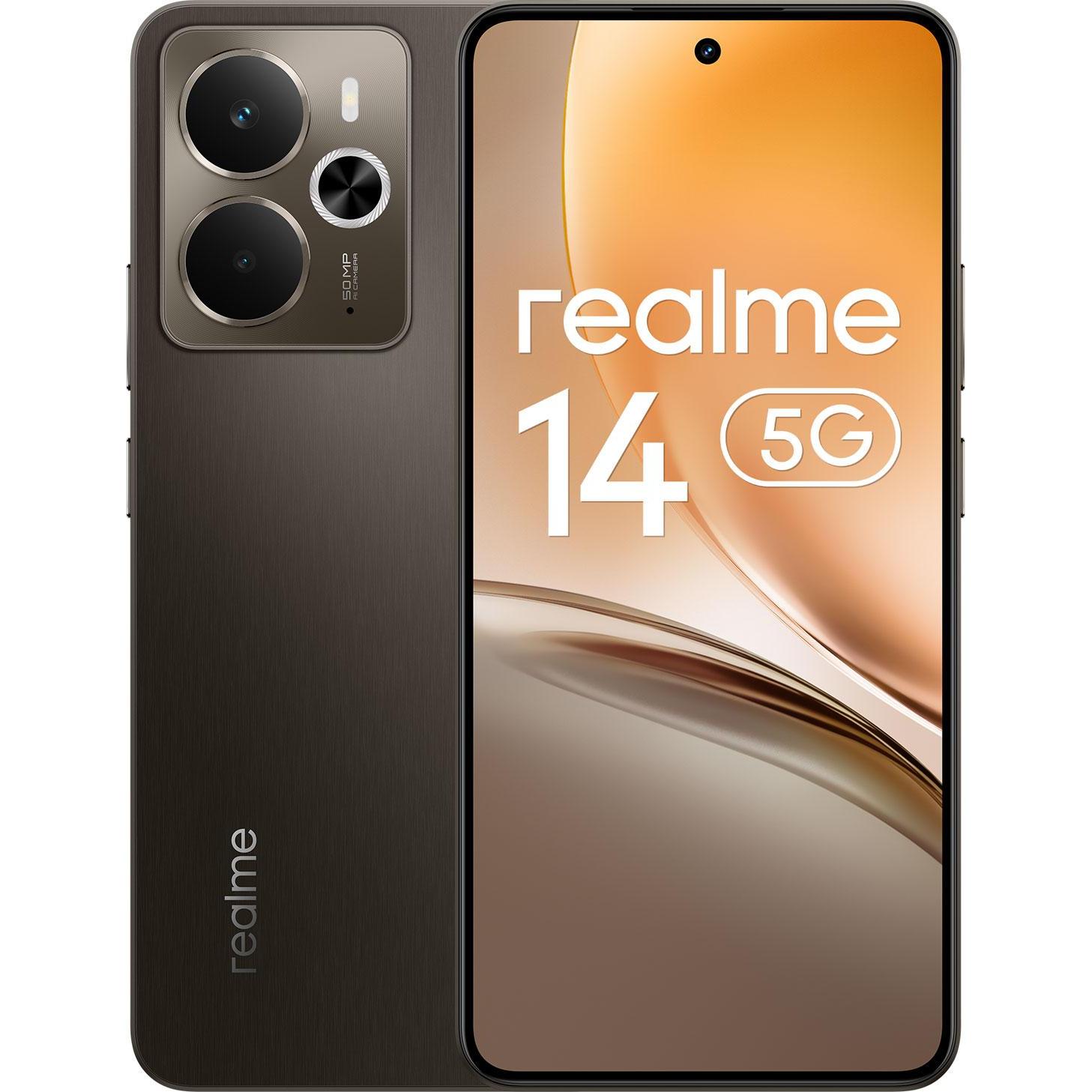 realme 14 (256 GB, Tempesta di titanio, 6.67", Doppia SIM, 5G), Smartphone, Nero