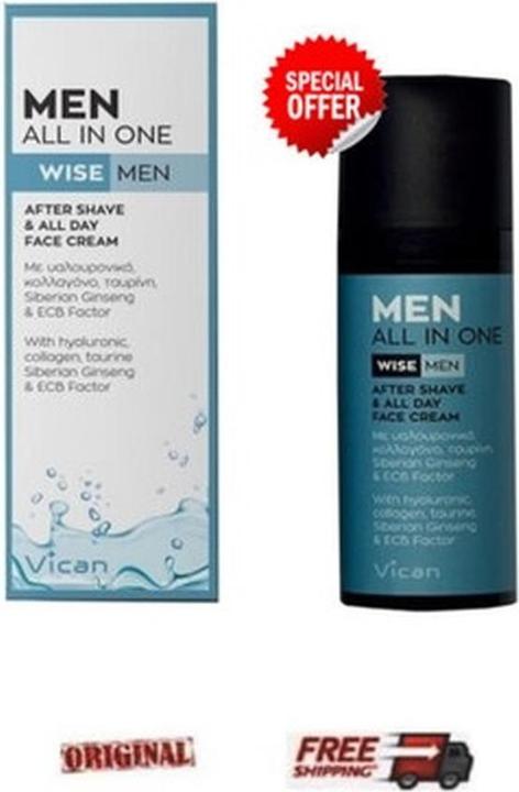 Image du produit Vican Men All In One Wise Men After Shave and All-Day Face Cream 50ml (Baume après-rasage, 50 ml)