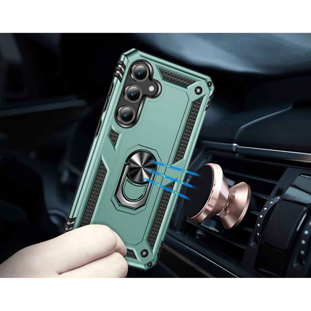 Thumbnail - Cover-Discount FE - Robustes Back Cover mit Kickstand (Samsung Galaxy S24 FE), Smartphone Hülle, Grün