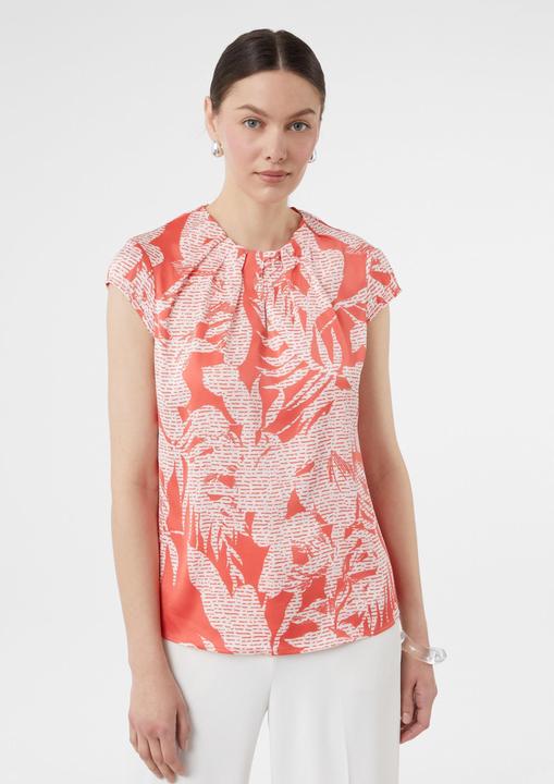 Image du produit Comma Bluse Gemusterte Satin-Bluse mit Raffung (42)
