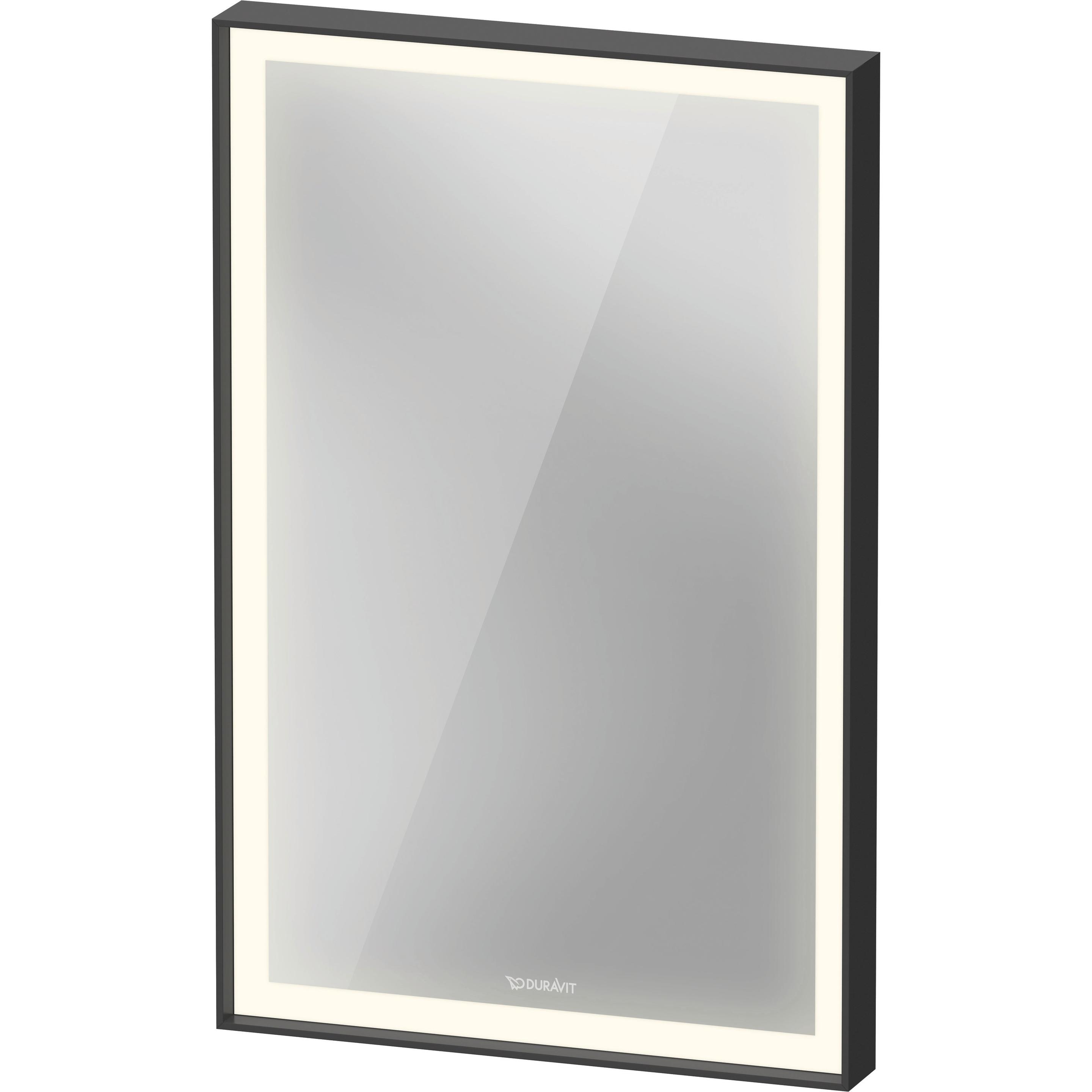 Duravit, Specchio, L-Cube Miroirs avec éclairage, angulaires, LED 18W, 450x700x67mm, graphite aluminium mat
