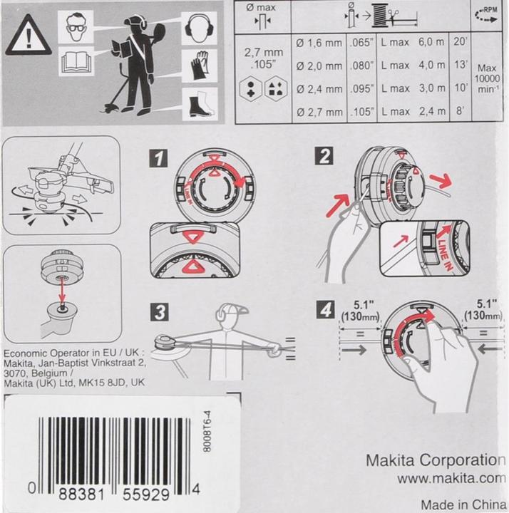 Actual product image Makita Tap&Go (Weed whacker, Trimmer line + line spool)