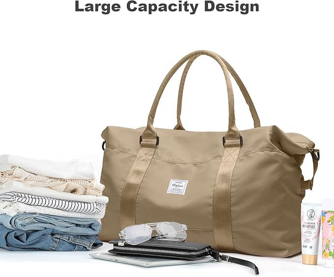Actual product image Only-Bags.Store Large Capacity Travel Overnight Bag, Solid Colour Versatile Duffle Bag, Lightweight Business Trip