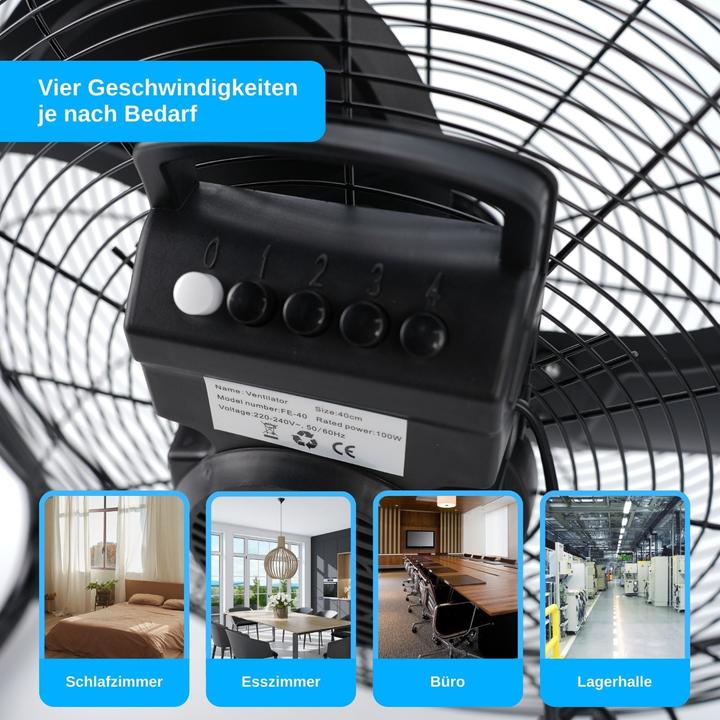 Actual product image Hermex Bodenventilator Standventilator Tischventilator Gebläse Ventilator (45 dB)