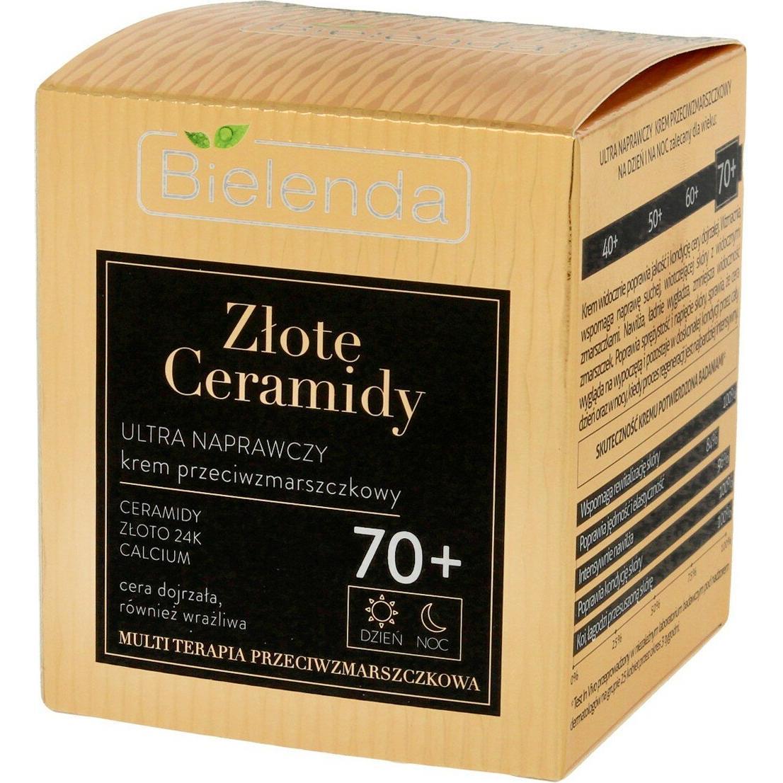 Bielenda, Crema viso, Złote Ceramidy ultra naprawczy krem przeciwzmarszczkowy 70+ na dzień i noc 50 ml (50 ml, Crema 24h)
