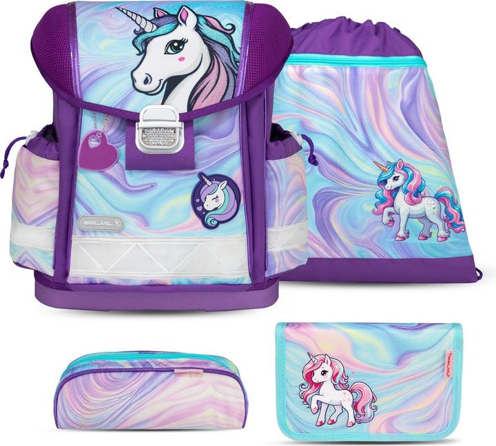 Produktbild Belmil CLASSY Schulrucksack-Set Unicorn Dream (19 l)