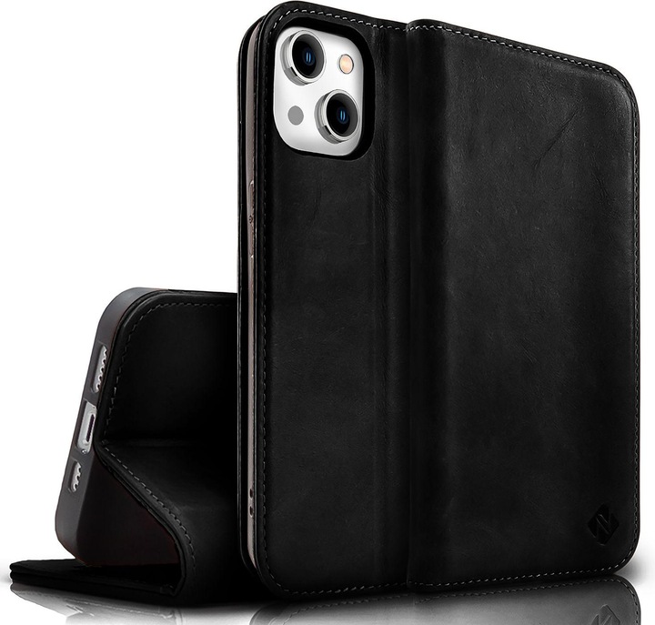 Produktbild Nalia Echt Leder Flip Case Hülle mit Magnetverschluss (Apple iPhone 15)