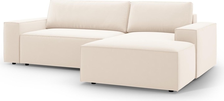 Actual product image Micadoni Velvet Right Corner Sofa With Bed Function And Box, "Jodie", 3 Seats, 246x151x86 Made in Europe (Corner sofa)