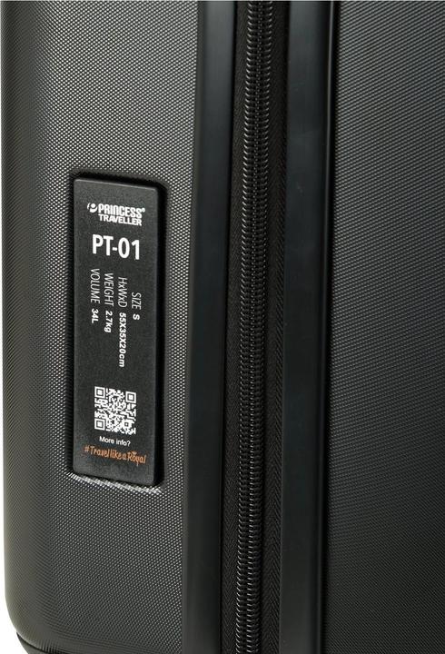 Produktbild Princess Traveller Koffer - Prinzessinreiser PT01 Deluxe - Handtasche Koffer - Pitch Black - S -55 cm (35 l)