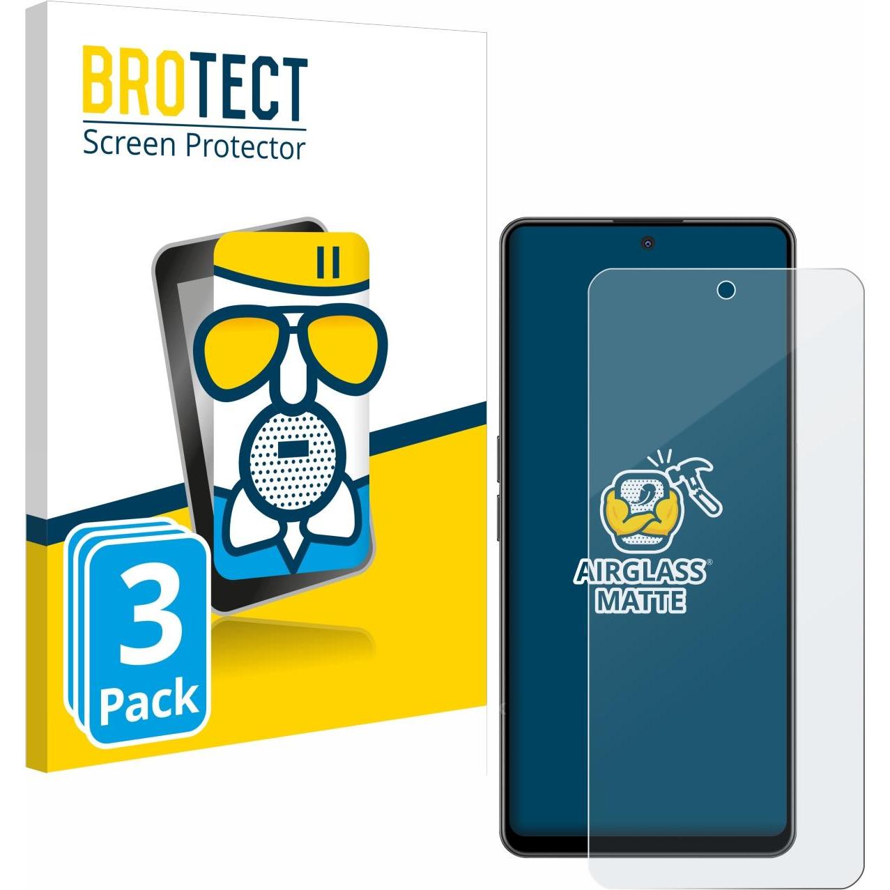 BROTECT AirGlass Panzerglasfolie Matt (3 Stück, Oppo Nord CE 3 Lite), Smartphone Schutzfolie, Grau