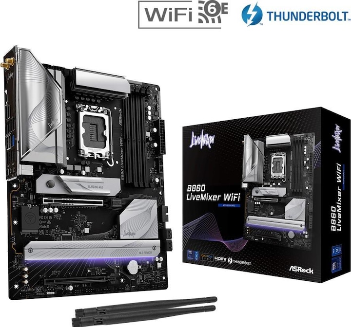 Actual product image AsRock B860 LiveMixer WiFi DDR5 Intel S retail (LGA 1851, Intel B860, ATX)
